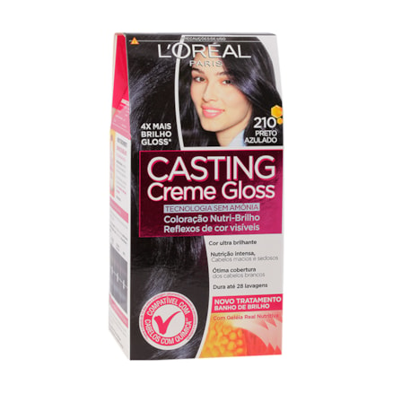 Tintura L'oréal Casting Creme Gloss 210 Preto Azulado 40ml