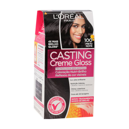 Tintura L'oréal Paris Casting Creme 100 Preto Noite 40ml