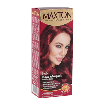 Tintura Maxton 6.66 Vermelho Cereja 60g