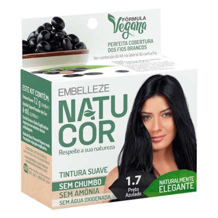 Tintura Natucor Filme 1.7 Preto Azulado 12g