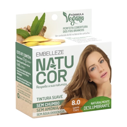 Tintura Suave Vegana Natucor Louro 8.0 12g