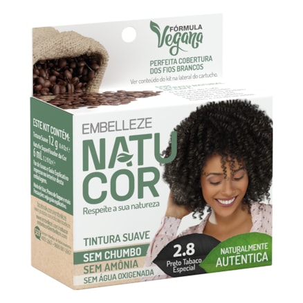 Tintura Suave Vegana Natucor Preto 2.8 12g