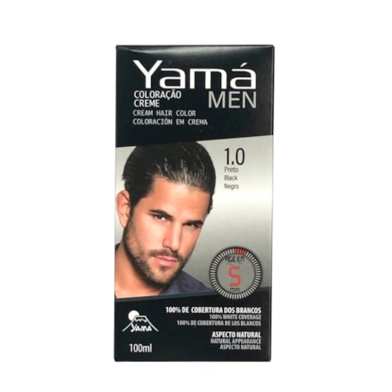 Tintura Yamá Men 1.0 Preto Prático Rápido Colorir 100ml