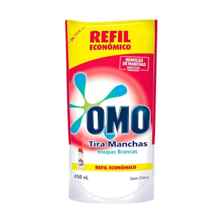 Tira Manchas Líquido Omo Roupas Brancas S/ Cloro Sachê 450ml