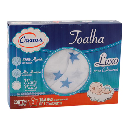 Toalha Cremer Luxo Estampada Com 3 Und Masculina