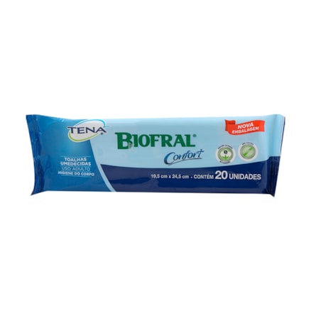 Toalha Umedecida Adulta Biofral Toque Macio 20 Und