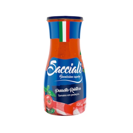 Tomates Em Pedaços Passata Rústica Sacciali 520g