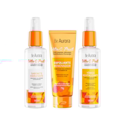 Tônico Revitalizante + Esfoliante Renovador + Sabonete Hidratante Be Aurora Vita C Fruit Vitamina B5