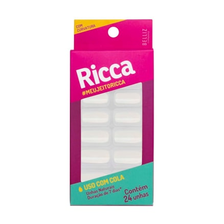 Unhas Postiças Ricca Curvatura 24 Und