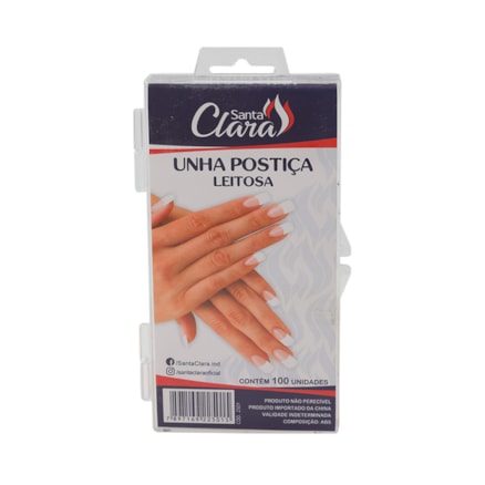 Unhas Postiças Santa Clara Leitosa Com 100 Und