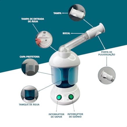 Vaporizador Facial Portátil K.skin KD2328 Ozônio Estética Pele