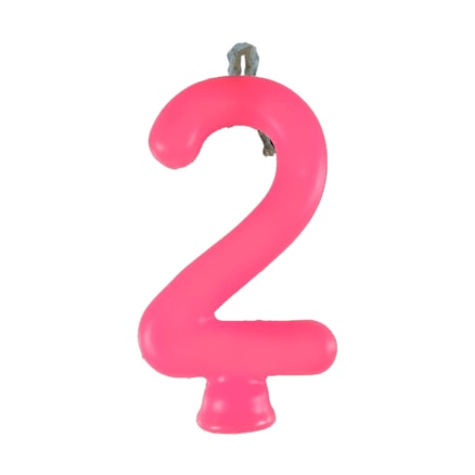 Vela Aniversário Festcolor Neon Pink Nº 2