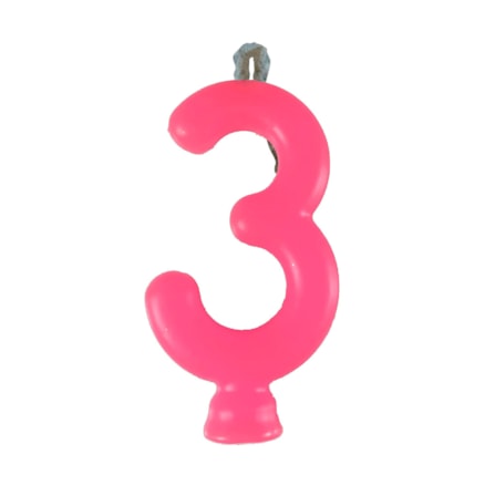 Vela Aniversário Festcolor Neon Pink Nº 3