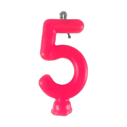 Vela Aniversário Festcolor Neon Pink Nº 5