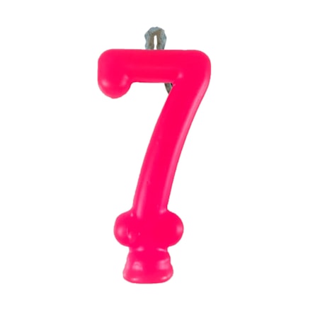 Vela Aniversário Festcolor Neon Pink Nº 7