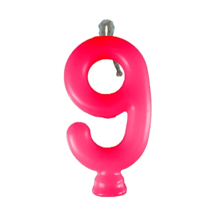 Vela Aniversário Festcolor Neon Pink Nº 9