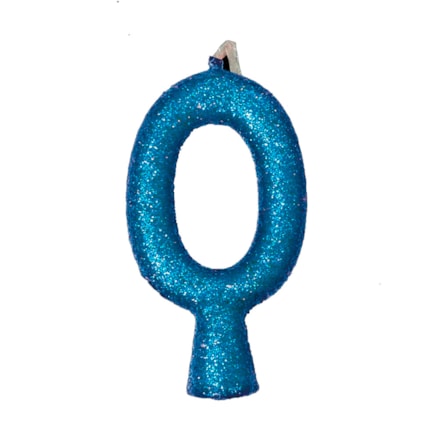 Vela Aniversário Festcolor Puro Glitter Azul Nº 0