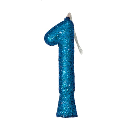 Vela Aniversário Festcolor Puro Glitter Azul Nº 1