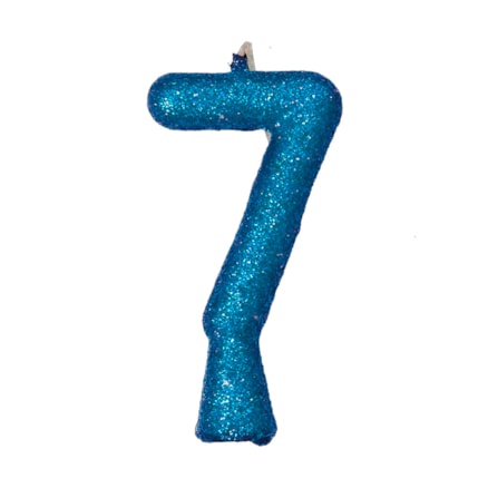 Vela Aniversário Festcolor Puro Glitter Azul Nº 7