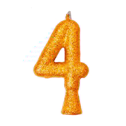 Vela Aniversário Festcolor Puro Glitter Ouro Nº 4