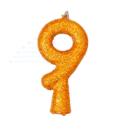 Vela Aniversário Festcolor Puro Glitter Ouro Nº 9