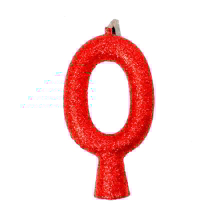 Vela Aniversário Festcolor Puro Glitter Vermelho Nº 0