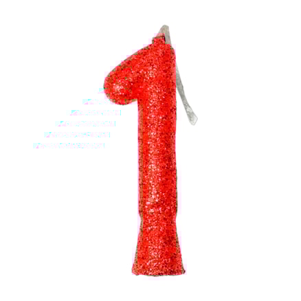 Vela Aniversário Festcolor Puro Glitter Vermelho Nº 1