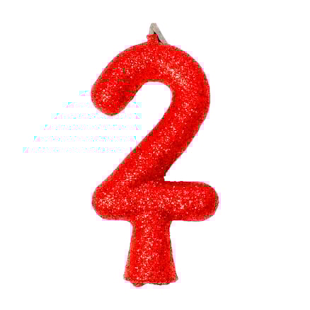 Vela Aniversário Festcolor Puro Glitter Vermelho Nº 2