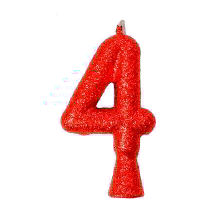 Vela Aniversário Festcolor Puro Glitter Vermelho Nº 4