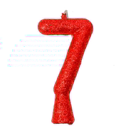Vela Aniversário Festcolor Puro Glitter Vermelho Nº 7