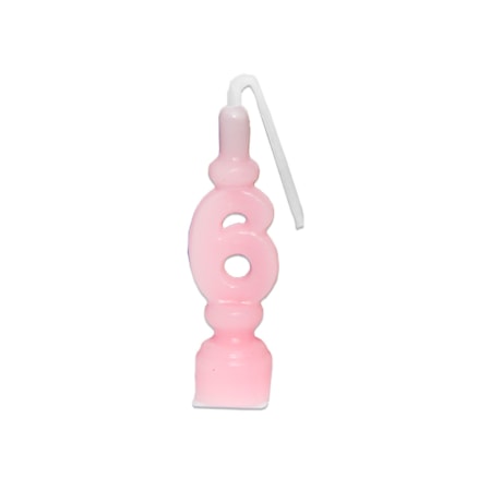 Vela De Aniversário Festcolor Tradicional Rosa Número 6