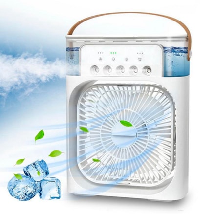 Ventilador com Pulverizador Umidificador e Aromatizador Mini Condicionador