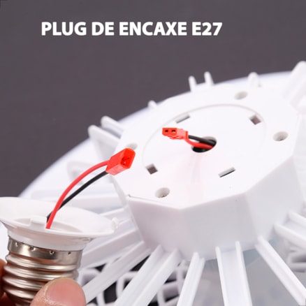 Ventilador De Teto 30w Com Luz Integrada E27 Com Controle Remoto  Luminária