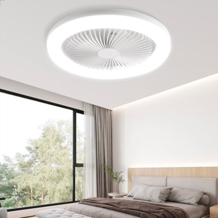 Ventilador De Teto 30w Com Luz Integrada E27 Com Controle Remoto  Luminária