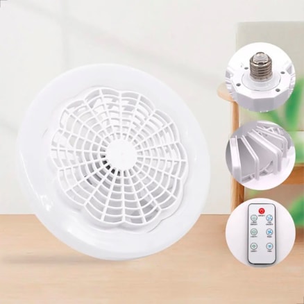 Ventilador De Teto 30w Com Luz Integrada E27 Com Controle Remoto  Luminária