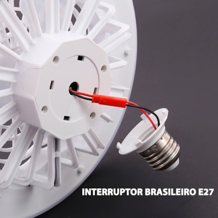 Ventilador De Teto 30w Com Luz Integrada E27 Com Controle Remoto  Luminária