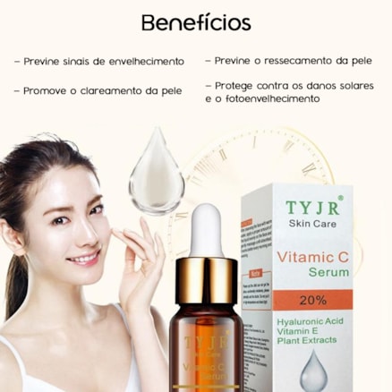 Vitamina C 20% + Acido Hialurônico e Vitamina E TYJR 10ml