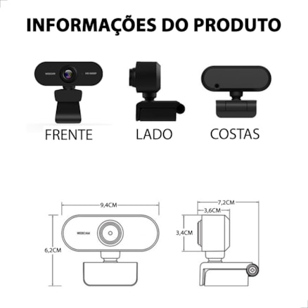 Webcam Full HD 1080p Câmera Usb 2.0 Alta Resolução Vídeo Aula Stream Lives