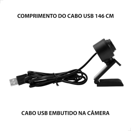 Webcam Full HD 1080p Câmera Usb 2.0 Alta Resolução Vídeo Aula Stream Lives