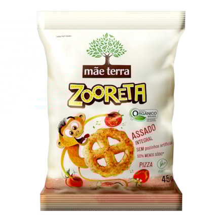 Zooreta Salgadinho Pizza Orgânico Mãe Terra Integral 45g